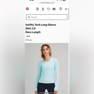 Light blue lululemon long sleeve